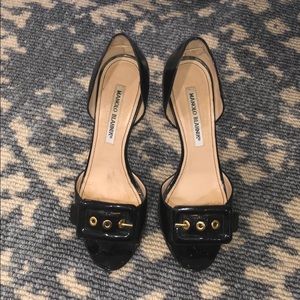 Manolo Blahnik open toe pumps